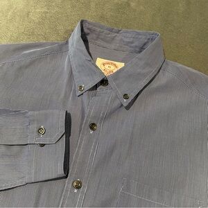 Brooks Brothers Shirt Mens Medium Blue White Striped Slim Button Down Preppy